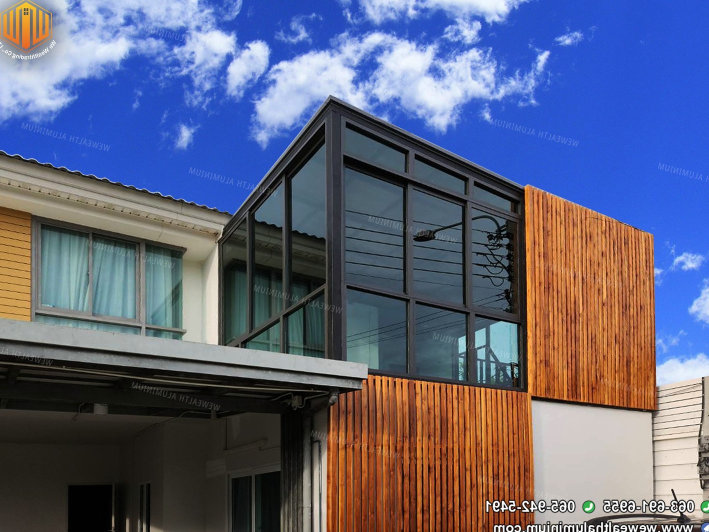 กั้นห้องกระจก Frameless บานสวิง สำนักงาน นนทบุรี