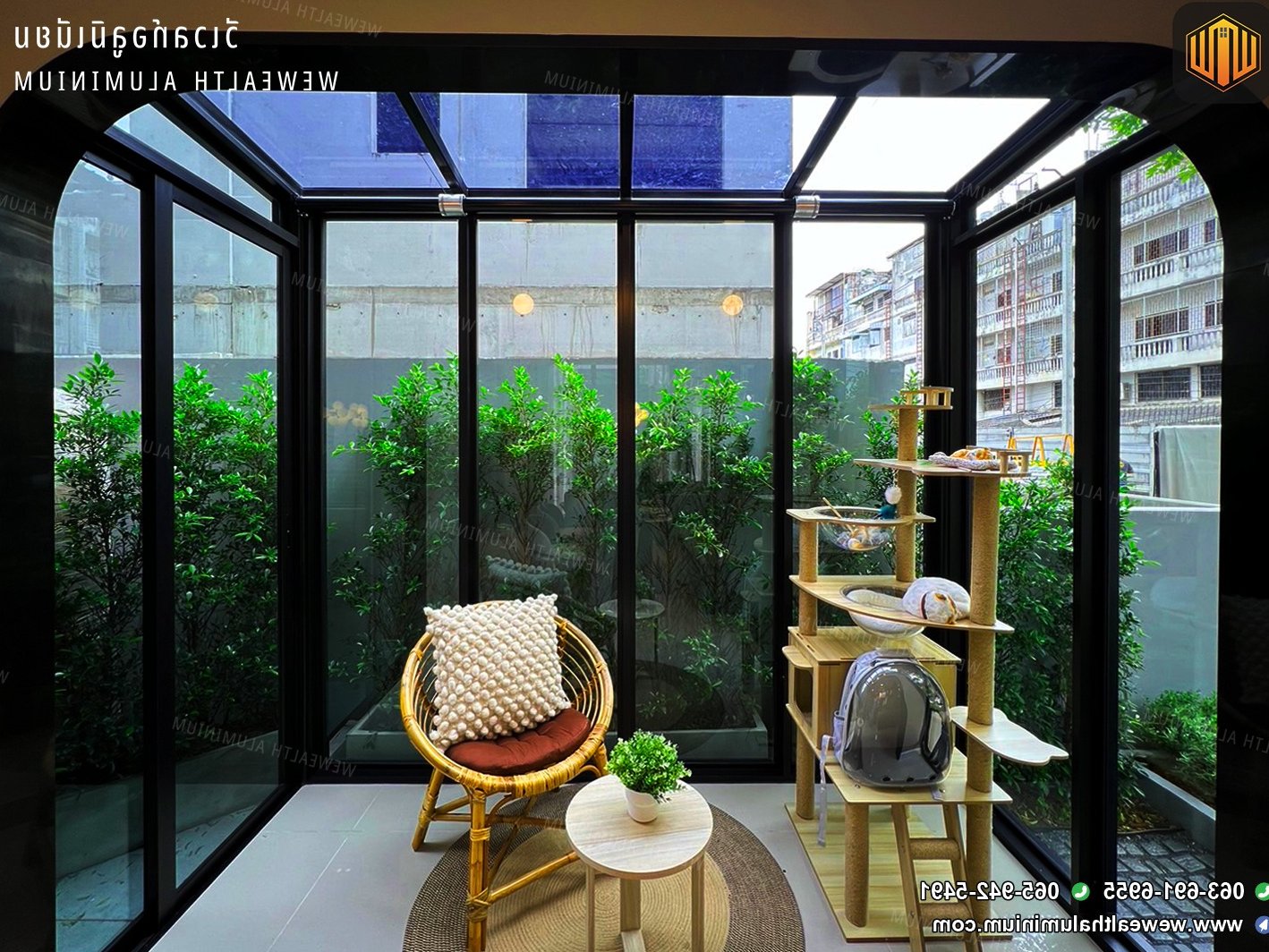 ผลงาน Skylight หลังคากระจกลามิเนต โครงอลูมิเนียม Architectural Grade